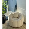 Poltrona Decorativa Concha C/almofada Boucle Bege Abobora - Montanaris Decor - 1
