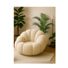 Poltrona Decorativa Concha C/almofada Boucle Bege Abobora - Montanaris Decor - 3