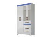 Ver imagem 6 de Guarda Roupa 4 Portas com Espelho Sobral Branco Rosa Lilás Azul Flex 870440 Moval