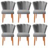 Kit 6 Cadeiras Sala de Jantar Estofada Reforçada Pétala Suede - Twdecora - 1