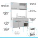 Ver imagem 3 de Armário de Cozinha para Kitnet 122x188cm Mdp Menu Móveis Branco