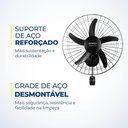 Ver imagem 5 de Ventilador de Parede Mondial Turbo Pro 5 Pás 50cm 150w Preto 220v - Nvp-pro-50
