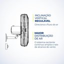 Ver imagem 4 de Ventilador de Parede Mondial Turbo Pro 5 Pás 50cm 150w Preto 220v - Nvp-pro-50