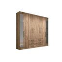 Ver imagem 6 de Guarda Roupa Casal 8 Portas e 6 Gavetas c/ Espelho Master 8.6 Jatoba/Grafitte - Santos Andirá