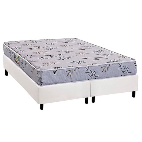 Conjunto Box Queen: Colchão Espuma Herval D28 St. Louis + Base Crc Corano White (158x198)