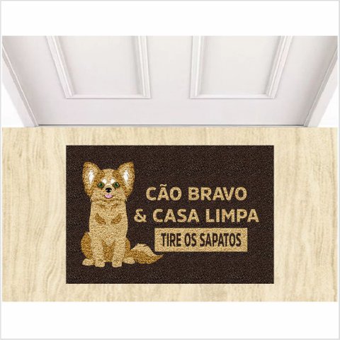 Tapete Capacho para Porta Cão Bravo, Tapetes para Sala Quarto Banheiro.
