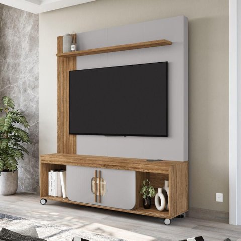 Home para TV Th Shop 65 Polegadas 160cm MDP Cinamomo Off White Bechara Móveis