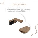 Ver imagem 6 de Mesa para Escritório Diretoria Tamburato Connect 2 Portas Nogal/preto - Artany Móveis