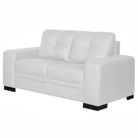 Sofá 2 Lugares 170cm Milano Couro Branco Fosco Gran Belo