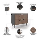 Ver imagem 3 de Balcão de Cozinha com Pia Inox 100cm Pérola Z34 Grafite/freijó - Mpozenato