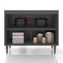 Ver imagem 5 de Balcão de Cozinha com Pia Inox 100cm Pérola Z34 Grafite/freijó - Mpozenato