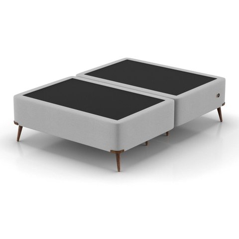 Base Box Casal 138x188x45cm com Porta USB Dupla Cinza Montreal