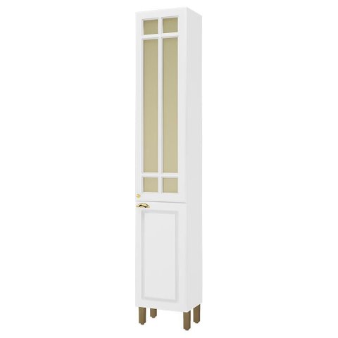 Paneleiro Firenze 40cm 2 Portas Branco com Vidro Reflecta - Indékes
