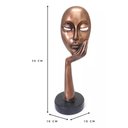 Ver imagem 2 de Escultura Estátua Máscara Face Mão no Rosto 36 Cm:cobre Envelhecido