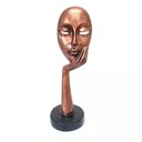 Ver imagem 1 de Escultura Estátua Máscara Face Mão no Rosto 36 Cm:cobre Envelhecido