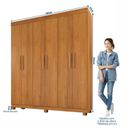Ver imagem 3 de Guarda-roupa Casal 6 Portas 3 Gavetas MDF Parma Yescasa
