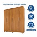 Ver imagem 7 de Guarda-roupa Casal 6 Portas 3 Gavetas MDF Parma Yescasa