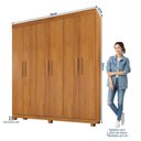 Ver imagem 3 de Guarda-Roupa Casal 6 Portas 3 Gavetas MDF Parma Yescasa Marrom/Cinamomo