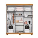 Ver imagem 4 de Guarda-Roupa Casal 6 Portas 3 Gavetas MDF Parma Yescasa Marrom/Cinamomo
