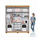Ver imagem 5 de Guarda-Roupa Casal 6 Portas 3 Gavetas MDF Parma Yescasa Marrom/Cinamomo