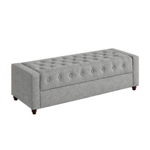 Puff Baú Calçadeira 160cm Heste Linho Cinza - Sallar Home
