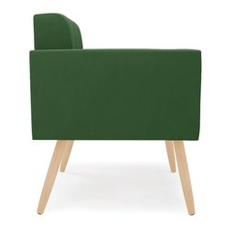 Kit 2 Poltronas Elisa Suede Verde Pés Palito Castanho - D'Rossi DRossi - 4