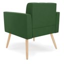 Ver imagem 5 de Kit 2 Poltronas Elisa Suede Verde Pés Palito Castanho - D’Rossi