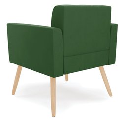 Kit 2 Poltronas Elisa Suede Verde Pés Palito Castanho - D'Rossi DRossi - 5