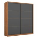 Ver imagem 1 de Guarda Roupa Casal Belga 2 Portas Amêndola Grafito - Demartêz