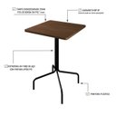 Ver imagem 4 de Mesa Bistrô Quadrada Barcelona 80cm Marrom Nogueira