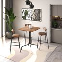 Ver imagem 1 de Mesa Bistrô Quadrada Barcelona 80cm Marrom Nogueira