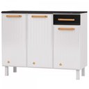 Ver imagem 1 de Balcão de Cozinha em Aço Diamante 3 Portas 1 Gaveta Branco/Preto 818134 - Telasul