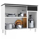 Ver imagem 2 de Balcão de Cozinha em Aço Diamante 3 Portas 1 Gaveta Branco/Preto 818134 - Telasul