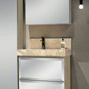 Ver imagem 4 de Lavatório em Porcelanato para Banheiro 60cm com Cuba Esculpida Bege/Travertino
