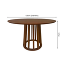 Ver imagem 4 de Mesa de Jantar Redonda 130x130cm Base Cone Palito em Madeira Cor Nogueira