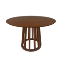 Ver imagem 1 de Mesa de Jantar Redonda 130x130cm Base Cone Palito em Madeira Cor Nogueira