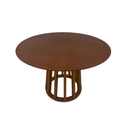 Ver imagem 3 de Mesa de Jantar Redonda 130x130cm Base Cone Palito em Madeira Cor Nogueira