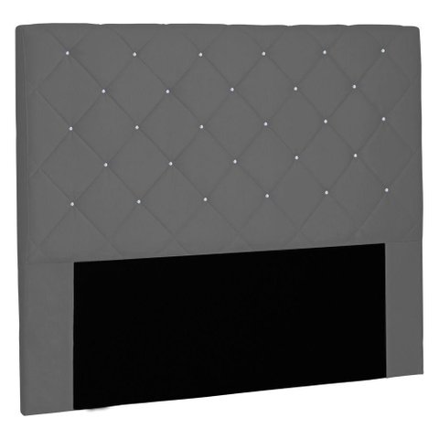 Cabeceira Estofada Cama Box Casal Tânia 140cm Cinza