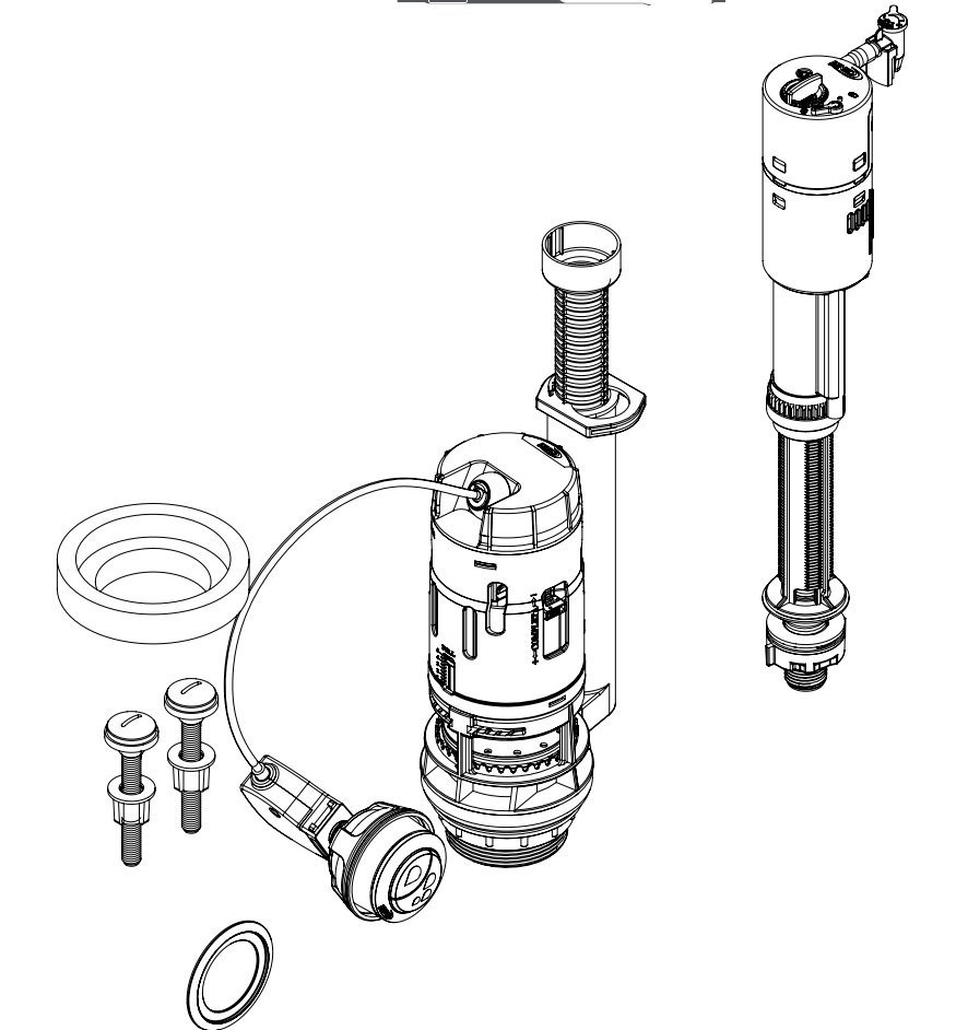 Kit Caixa Acoplada Reparo Completo Master Dual Flush Censi - 5