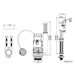 Kit Caixa Acoplada Reparo Completo Master Dual Flush Censi - 4