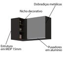 Ver imagem 3 de Armário Aéreo de Canto Reto Austin Preto/Cinza - Lumil Lumil Móveis