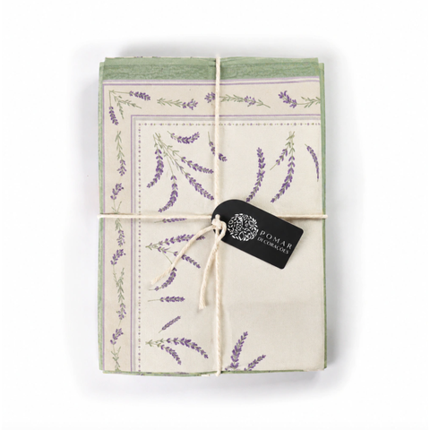 Toalha de Mesa Retangular Lavanda Provence Verde e Lilás – 6 Lugares