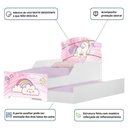 Ver imagem 3 de Mini Cama Infantil com Cama Auxiliar 153x79cm Personagens Unicórnio K02 - D’Rossi