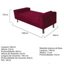 Ver imagem 5 de Recamier Baú Félix Solteiro 160 cm Suede - ADJ Decor - Bordô