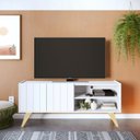 Ver imagem 5 de Conjunto Rack para TV até 55 Polegadas com Estante 2 Portas Retrô Alta Space Link Espresso Móveis