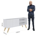 Ver imagem 2 de Conjunto Rack para TV até 55 Polegadas com Estante 2 Portas Retrô Alta Space Link Espresso Móveis