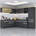 Ver imagem 1 de Armário De Cozinha Completa De Canto Mp2100.898 Preto/Branco