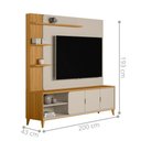 Ver imagem 3 de Painel Home para TV Sala de Estar Napoli Tauari Off White 193cm