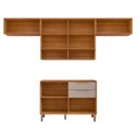 Ver imagem 4 de Cozinha Compacta Modulada 4 Peças 100% MDF Divina Marrom/Cinamomo/Off White