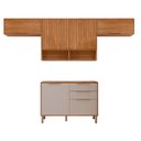 Ver imagem 2 de Cozinha Compacta Modulada 4 Peças 100% MDF Divina Marrom/Cinamomo/Off White